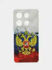 Синий чехол для Infinix Note 30 Pro (Инфиникс Нот 30 Про), прозрачный, с рисунком, защита камеры