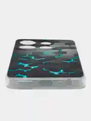 Бирюзовый чехол на Infinix Smart 7 HD / Инфиникс Смарт 7 HD прозрачный, с рисунком, защита камеры