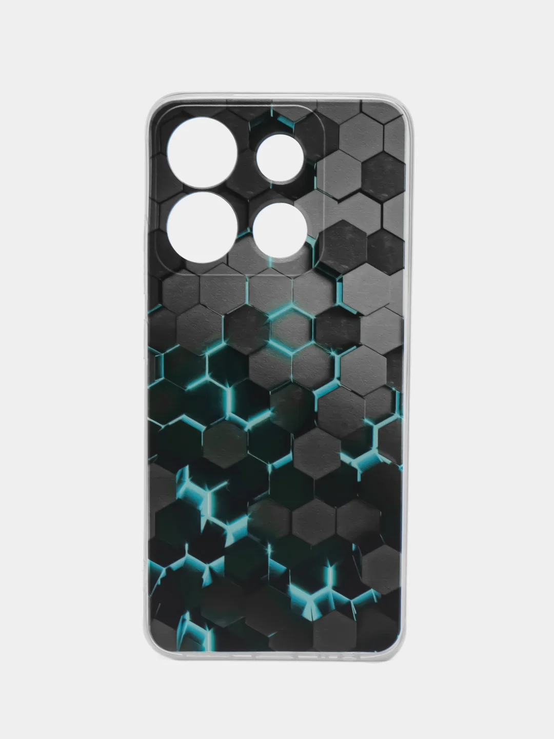 Бирюзовый чехол на Infinix Smart 7 HD / Инфиникс Смарт 7 HD прозрачный, с рисунком, защита камеры