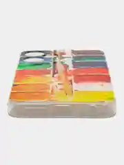 Бордовый чехол на Tecno Pova Neo 3 (Текно Пова Нео 3), прозрачный, с рисунком, защита камеры