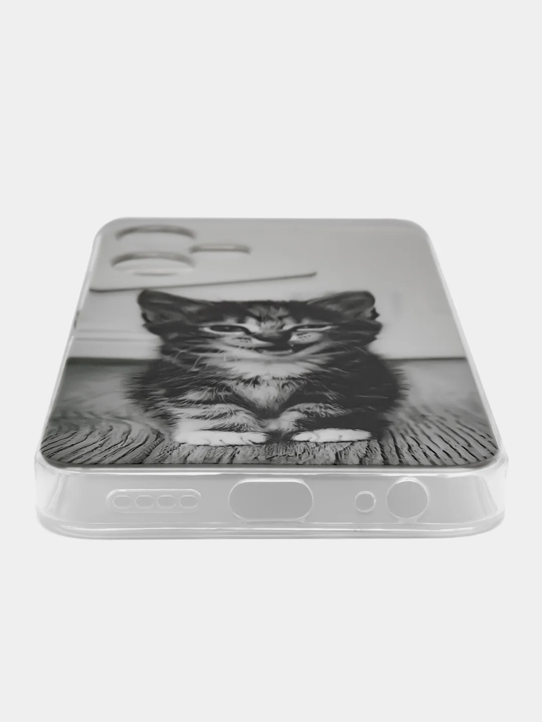 Молочный чехол на Tecno Pova Neo 3 (Текно Пова Нео 3), прозрачный, с рисунком, защита камеры