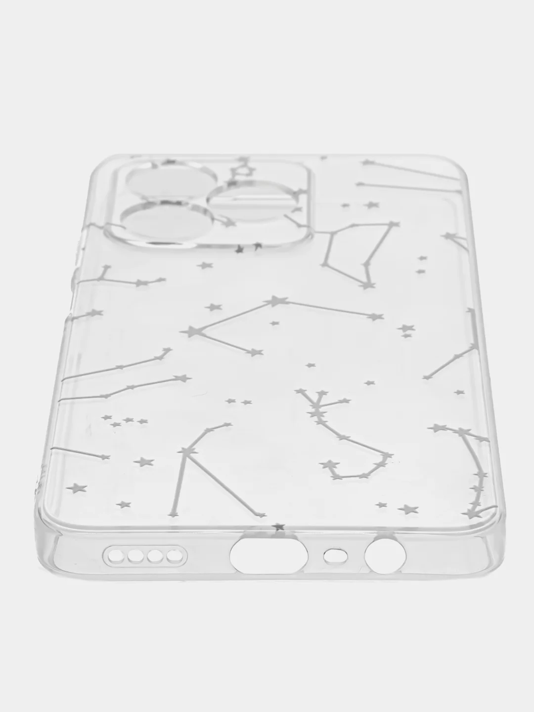 Прозрачный силиконовый чехол на Realme C53/C51 (Реалми С53/С51), прозрачный, с рисунком, защита камеры