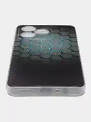 Темно-синий силиконовый чехол на Realme C53/C51 (Реалми С53/С51), прозрачный, с рисунком, защита камеры