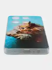 Светло-коричневый чехол для Infinix Note 30 Pro (Инфиникс Нот 30 Про), прозрачный, с рисунком, защита камеры