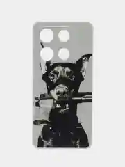 Серый чехол для Infinix Note 30 Pro (Инфиникс Нот 30 Про), прозрачный, с рисунком, защита камеры