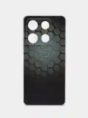 Темно-синий чехол для Infinix Note 30 Pro (Инфиникс Нот 30 Про), прозрачный, с рисунком, защита камеры