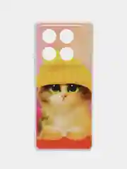 Желтый силиконовый чехол на Infinix Note 40 Pro / Инфиникс Нот 40 Про прозрачный, с рисунком