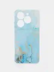 Светло-синий чехол на Infinix Smart 8 Plus / Инфиникс Смарт 8 Плюс прозрачный, с рисунком