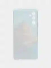 Светло-коричневый чехол на Samsung Galaxy A34 5G (Самсунг A34), прозрачный, с рисунком, защита камеры