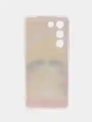 Желтый силиконовый чехол на Vivo V30 lite 4G / Виво V30 Лайт 4G прозрачный, с рисунком