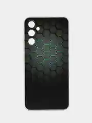 Темно-синий чехол на Samsung Galaxy A34 5G (Самсунг A34), прозрачный, с рисунком, защита камеры