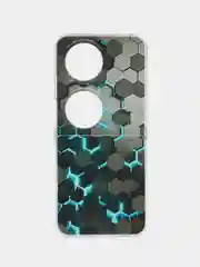 Бирюзовый силиконовый чехол на Huawei Pocket 2 / Хуавей Покет 2 прозрачный, с рисунком