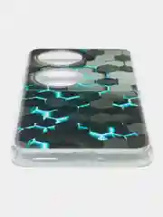 Бирюзовый силиконовый чехол на Huawei Pocket 2 / Хуавей Покет 2 прозрачный, с рисунком