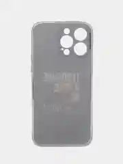 Ледяной чехол на iPhone 15 Pro Max / Айфон 15 Про Макс прозрачный, с рисунком, защита камеры
