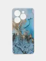 Голубой чехол на Infinix Smart 8/8 HD/HOT 40i / Инфиникс Смарт 8/8 HD/Хот 40i прозрачный