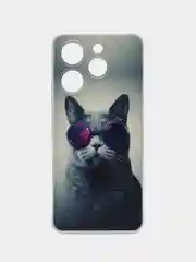 Синий меланж чехол на Tecno Spark 10 Pro (Текно Спарк 10 Про), прозрачный, с рисунком, защита камеры