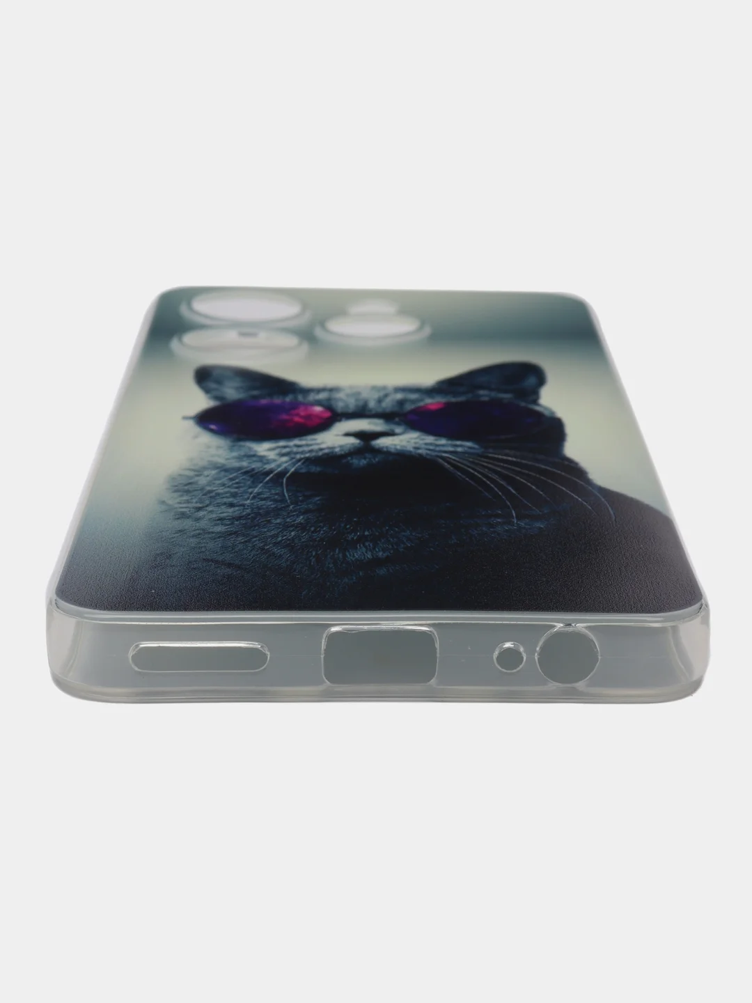 Синий меланж чехол на Tecno Spark 10 Pro (Текно Спарк 10 Про), прозрачный, с рисунком, защита камеры