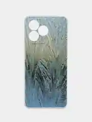 Небесно-голубой силиконовый чехол на Realme C53/C51 (Реалми С53/С51), прозрачный, с рисунком, защита камеры