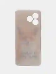 Оранжевый силиконовый чехол на Realme C53/C51 (Реалми С53/С51), прозрачный, с рисунком, защита камеры