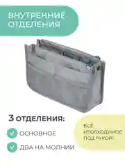 Органайзер для сумки SOFIA 28х17х10см, серый