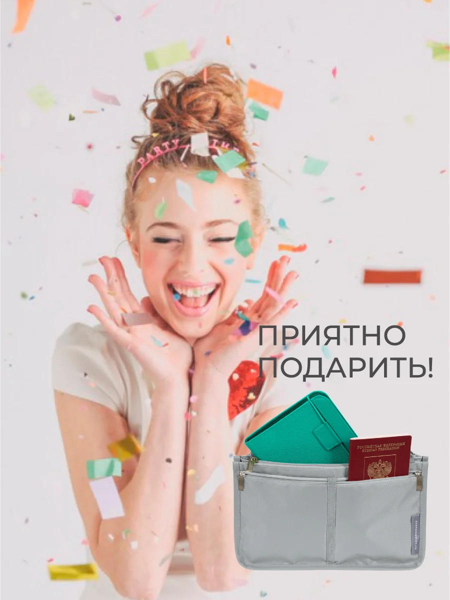 Органайзер для сумки SOFIA 28х17х10см, серый