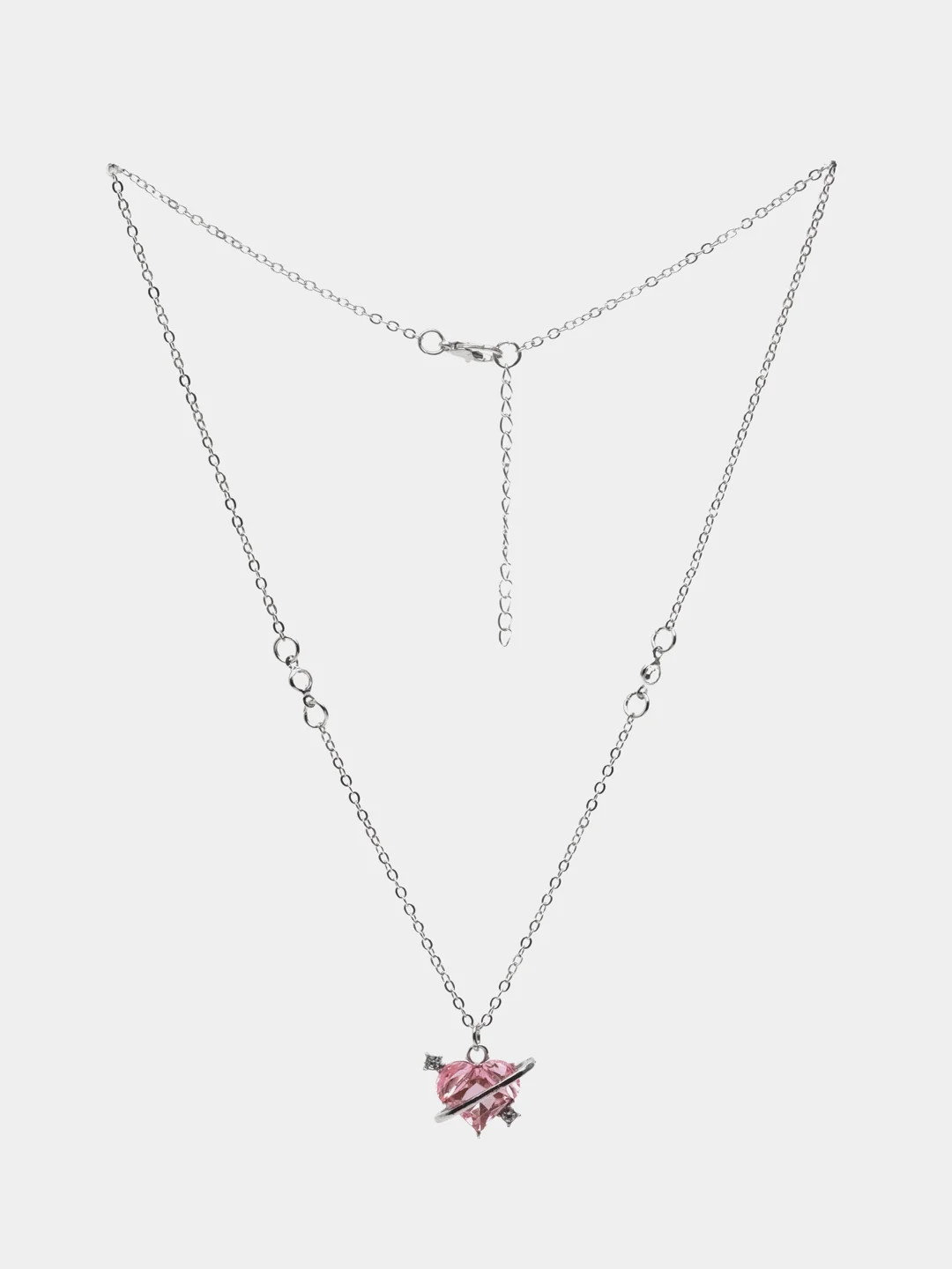 Кораллово-розовый цепочка на шею, женская, "Сердце"