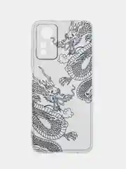 Пудровый чехол прозрачный на Xiaomi Redmi Note 12S (Сяоми Редми Нот 12S), с рисунком, защита камеры
