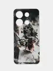 Песочный хаки чехол для Infinix Note 30i (Инфиникс Нот 30и), прозрачный, с рисунком, защита камеры