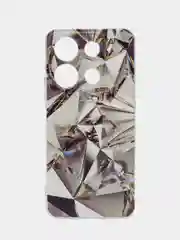 Серый металлик чехол для Infinix Note 30i (Инфиникс Нот 30и), прозрачный, с рисунком, защита камеры