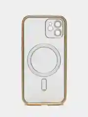 Золотой противоударный чехол на iPhone 12 со встроенным магнитным креплением MagSafe
