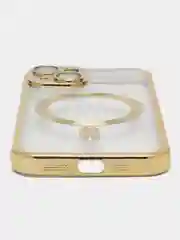 Золотой противоударный чехол на iPhone 14 со встроенным магнитным креплением MagSafe