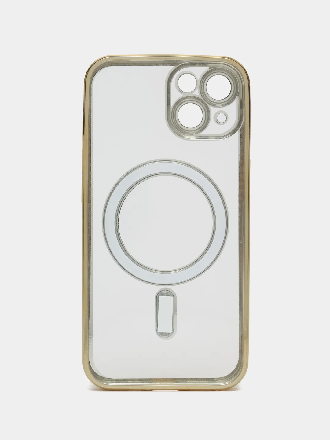 Золотой противоударный чехол на iPhone 14 со встроенным магнитным креплением MagSafe