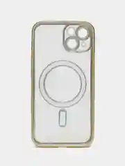 Золотой противоударный чехол на iPhone 14 со встроенным магнитным креплением MagSafe