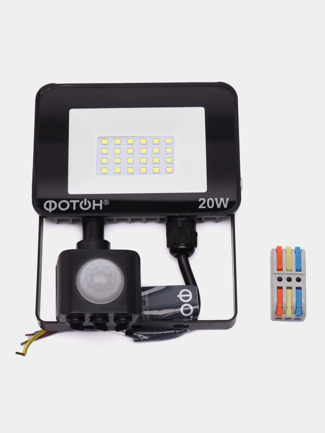 Прожектор светодиодный, сетевой FL-20W6K65-PIR, 20W, с датчиком движения, ФОТОН