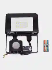 Прожектор светодиодный, сетевой FL-20W6K65-PIR, 20W, с датчиком движения, ФОТОН