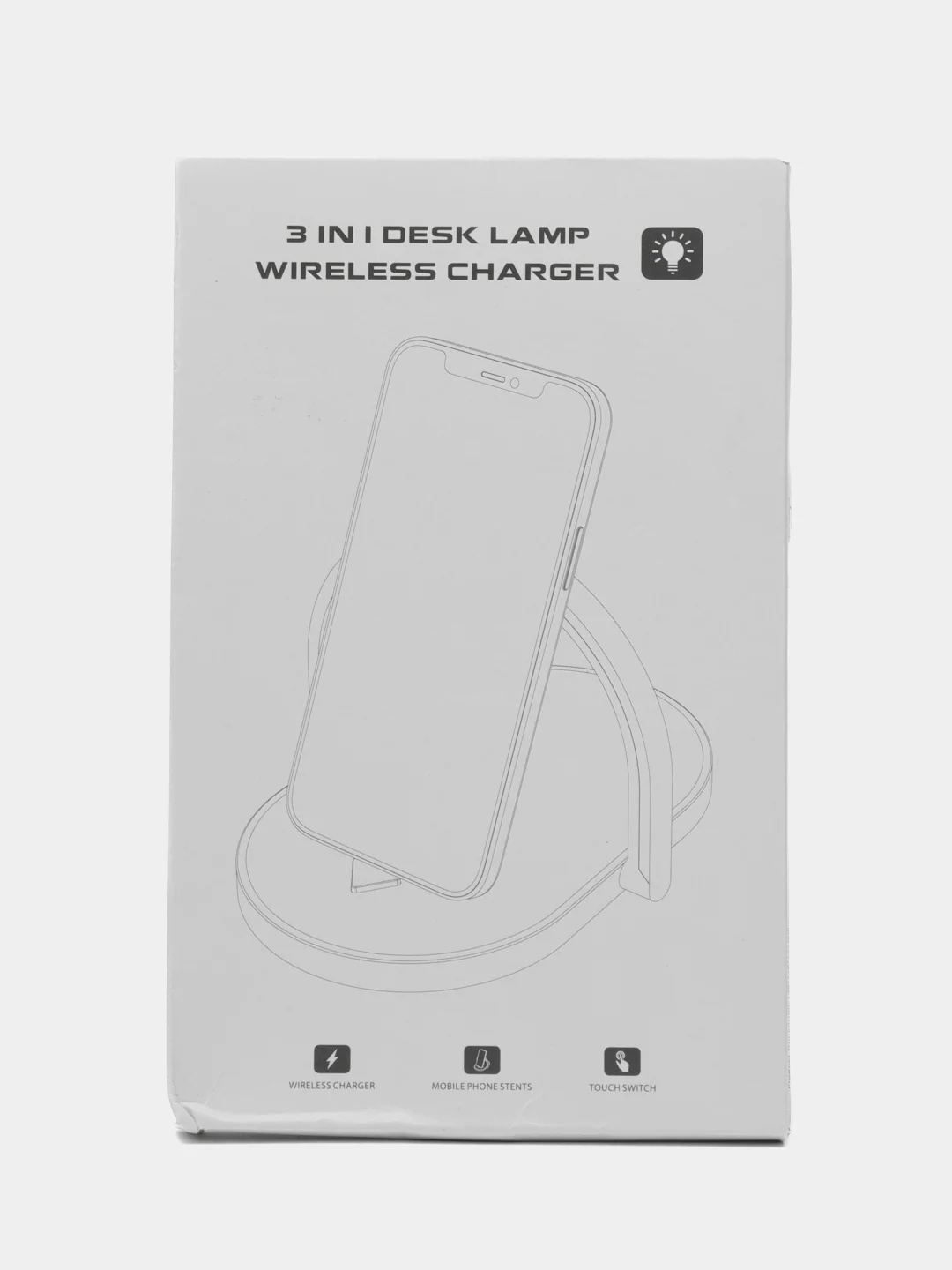 Белый ночник с беспроводной зарядкой для смартфона, LED-ночник с беспроводной зарядкой