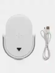 Белый ночник с беспроводной зарядкой для смартфона, LED-ночник с беспроводной зарядкой