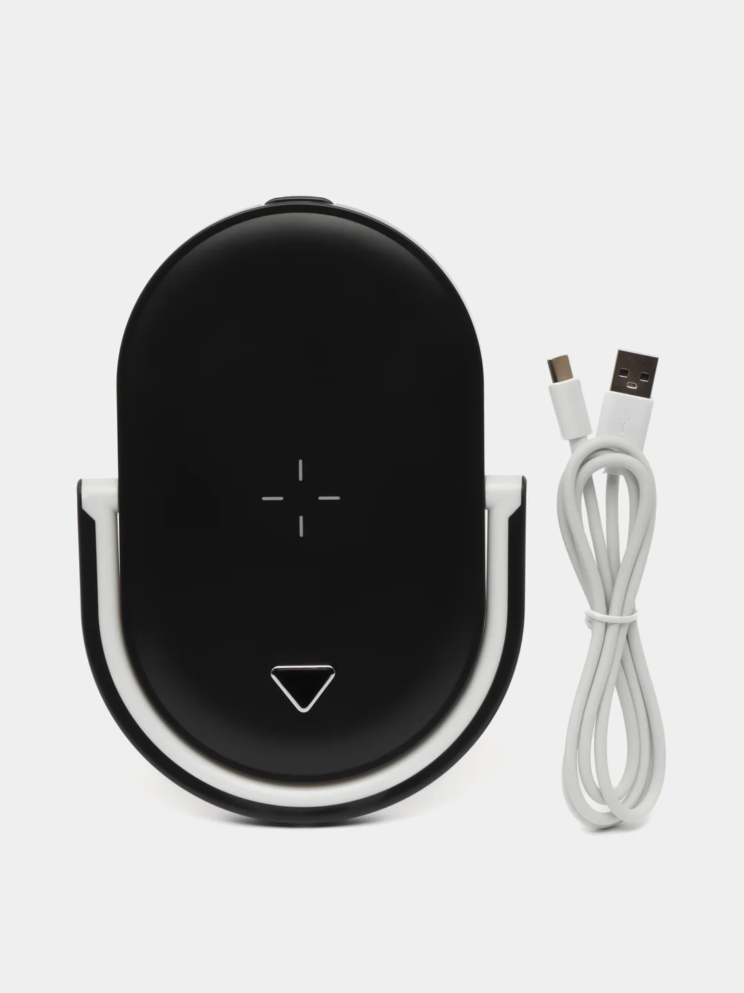 Черный ночник с беспроводной зарядкой для смартфона, LED-ночник с беспроводной зарядкой
