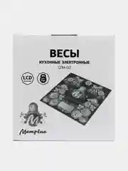 Черный весы настольные кухонные электронные МАТРЕНА STM-07 до 7 кг, стекло, сенсорные