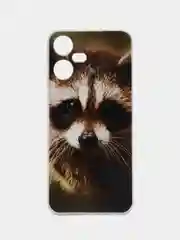 Коричневый чехол на Tecno Pova Neo 3 (Текно Пова Нео 3), прозрачный, с рисунком, защита камеры