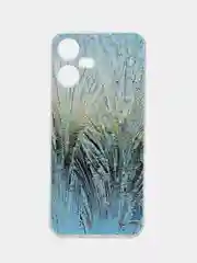 Небесно-голубой чехол на Tecno Pova Neo 3 (Текно Пова Нео 3), прозрачный, с рисунком, защита камеры