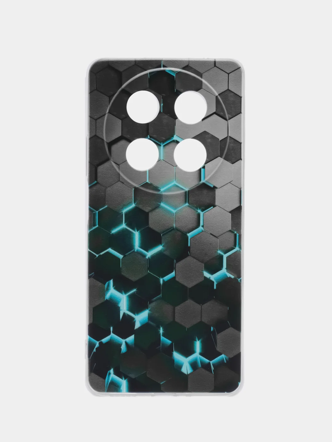 Бирюзовый чехол на Huawei Nova 12i / Хуавей Нова 12i прозрачный, с рисунком, защита камеры