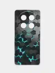 Бирюзовый чехол на Huawei Nova 12i / Хуавей Нова 12i прозрачный, с рисунком, защита камеры