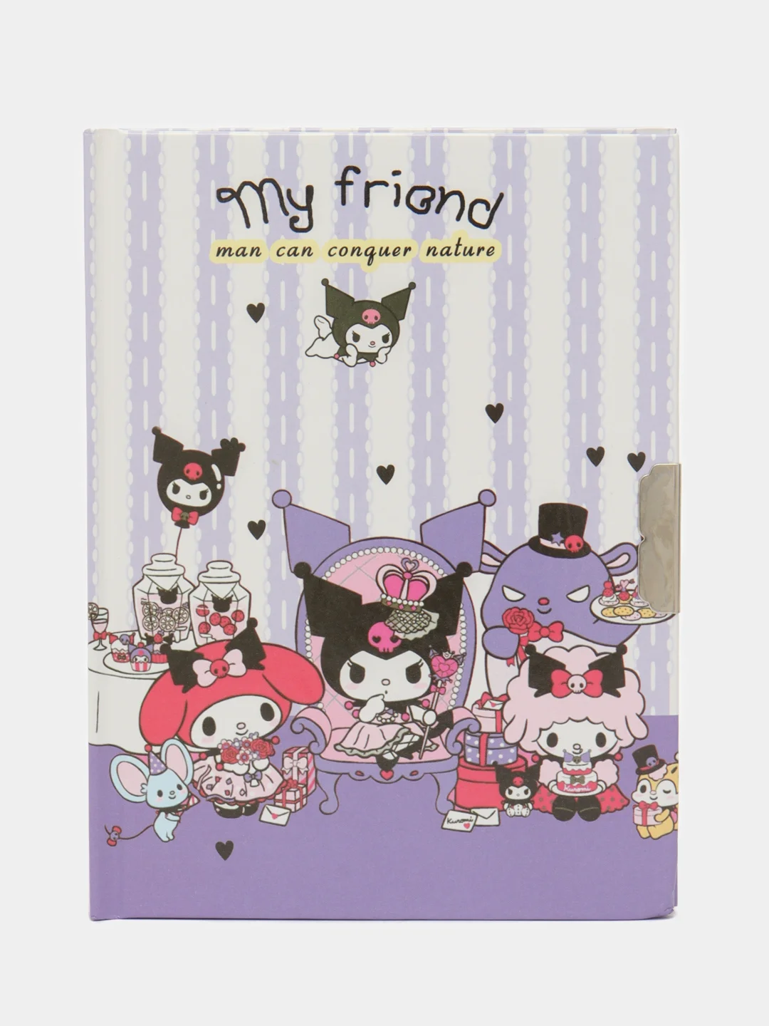 Сиреневый блокнот с замком Куроми, записная книжка Kuromi
