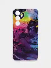 Пурпурный силиконовый чехол на Samsung Galaxy A54 5G / Самсунг A54 прозрачный, с рисунком