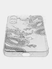 Пудровый чехол на Samsung Galaxy A34 5G (Самсунг A34), прозрачный, с рисунком, защита камеры