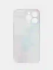 Ледяной чехол на iPhone 15 Pro Max / Айфон 15 Про Макс прозрачный, с рисунком, защита камеры