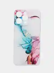 Ледяной чехол на iPhone 15 Pro Max / Айфон 15 Про Макс прозрачный, с рисунком, защита камеры
