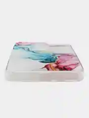 Ледяной чехол на iPhone 15 Pro Max / Айфон 15 Про Макс прозрачный, с рисунком, защита камеры
