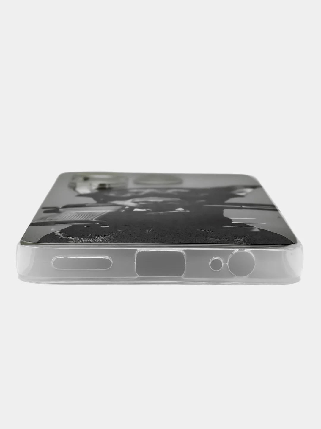 Серый чехол на Tecno Spark 10 Pro (Текно Спарк 10 Про), прозрачный, с рисунком, защита камеры